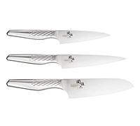 KAI Seki Magoroku Shoso Ensemble de Couteaux 3 Pièces - Couteau Utilitaire 12 cm, Couteau Utilitaire 15 cm, Santoku 16,5 cm - Acier 5CR15MoV 56 (±1) HRC - Fabriqué au Japon