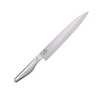KAI Seki Magoroku Shoso Yanagiba 24,0 cm - Acier Inoxydable 5CR15MoV 56 (±1) HRC - Meulage Convexe - Manche en Acier Inoxydable 18-8 avec Motif en Diamant - Couteau à Poisson - Fabriqué au Japon