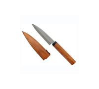 KAI Select Couteau à Fruits avec Gaine en Bois et Manche en Bois de Cerisier - Acier Inoxydable SUS420J2 - Longueur de la Lame 9 cm - Couteau Utilitaire Couteau à Fruits Couteau d'office