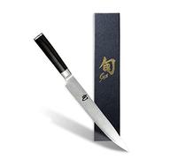 KAI Shun Classic Couteau à Jambon Japonais 23 cm Longueur de Lame - Couteau Damas 32 Couches Noyau VG MAX - 61 (±1) HRC - Manche en Pakkawood - Fabriqué au Japon - Couteau à Viande Forgé