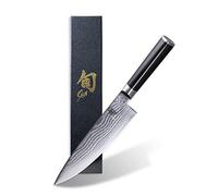 KAI Shun Classic Couteau de Chef Japonais pour Gaucher 20 cm Longueur de Lame - Couteau Damas 32 Couches Noyau VG Max - 61 (±1) HRC - Manche en Pakkawood - Fabriqué au Japon - Couteau de Chef Forgé