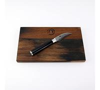 Kai Shun Classic DM-0715 Coffret cadeau avec couteau à éplucher ultra tranchant en acier Damas et planche à découper en bois de fût (chêne) 25 x 15 cm