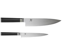 KAI Ensemble 2 couteaux Shun Classic - Chef 20 cm, Utilitaire 15 cm, Damas 32 VG-MAX, bois de pakka