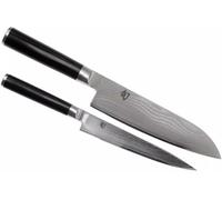 KAI Shun Classic, Ensemble 2 couteaux : Santoku 18 cm & Utilitaire 15 cm, VG-MAX Damas 32 couches