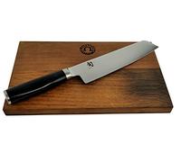 KAI SHUN Minamo Santoku TMM-0702, lama da 18 cm in acciaio damasco + tavola di design KAI 40x25 cm + panno per lucidatura KAI