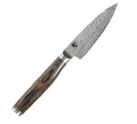 KAI Couteau d'office Shun Premier Tim Mälzer 10 cm – VG-Max 61 HRC – Damas 32 couches – Pakka marron