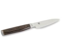 KAI Shun Premier Tim Mälzer Couteau d'Office Japonais 10 cm - Noyau VG-Max 61 (±1) HRC, Acier Damas Poli de 32 Couches - Bois de Pakka Marron Moyen - Finition Martelée - Fabriqué au Japon