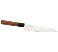 KAI Shun Premier Tim Mälzer Couteau Japonais à Bord Dentelé 16,5 cm - Noyau VG-MAX 61 HRC, Acier Damas Poli de 32 Couches - bois de pakka Marron Moyen - Finition Martelée - Fabriqué au Japon