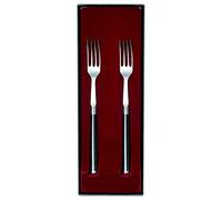 KAI Shun Premier Tim Mälzer Ensemble de Deux Fourchettes Japonaises 22 cm de Longueur Totale - Acier Inoxydable Poli de Haute Qualité - Pakkawood Marron Moyen - Fabriqué au Japon