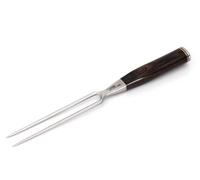 KAI Shun Premier Tim Mälzer Fourchette à Découper Japonaise 16,5 cm Dents - Acier Inoxydable de Haute Qualité Résistant à la Corrosion - Pakkawood Marron Moyen - Fabriquée au Japon