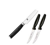 KAI Shun Premier Tim Mälzer Minamo Couteau de Bureau Japonais 9,0 cm - Acier VG-Max avec 32 Couches de Damas, 61 (±1) HRC - Pakkawood - Fabriqué à la Main - Fabriqué au Japon, Couteau à légumes