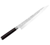 KAI Shun Pro Sho Yanagiba Couteau à Sushi Japonais, Couteau à Sashimi longueur de lame 24 cm - acier A10 61 (±1) HRC - bois de pakka noir - fabriqué à la main avec biseau unique - Fabriqué au Japon