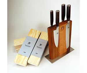 Kai Shun. Tim Mälzer Set de Couteaux Exclusif, handgefertigter Bloc à Couteau aimanté avec 4 1701, 1723, Japonaise de Couteau damassé (TDM 1702 et 1705)