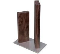 KAI Petit Bloc à couteaux magnétique Stonehenge en noyer avec base en acier inoxydable - bois haut de gamme - pour 4 couteaux - dimensions 18 x 10 x 28-30 cm