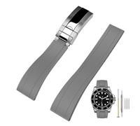 Kai Tian 20mm Bracelet de montre en silicone TPU our hommes et femmes Caoutchouc fluoré avec boucle déployante classique