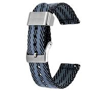 Kai Tian 20mm Bracelet de Montre Noir Ton Gris Support en Métal Tissu de Lin Boucle à Dégagement Rapide Bracelet de Montre de Remplacement pour Hommes Femmes