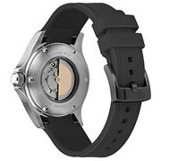 Kai Tian 22mm Noble Courbe Bracelet Caoutchouc Noir (Noir Boucle) Bracelet pour Hommes Bracelet Femme