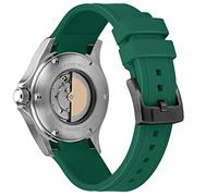 Kai Tian 22mm Noble Courbe Bracelet Caoutchouc Vert (Noir Boucle) Bracelet pour Hommes Bracelet Femme