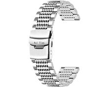 Kai Tian 24mm Bande de Montre en Acier Inoxydable pour Les Hommes Bracelet en Montre avec Fermoir en métal