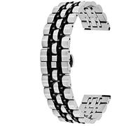 Kai Tian Bracelet à libération Rapide 22mm Bracelets de Montre de Remplacement pour Femmes Hommes Bracelet de Montre Conique en Acier Inoxydable Argent Noir