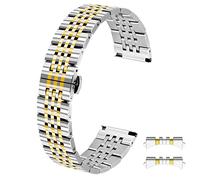 Kai Tian Bracelet bicolore or argent 20mm avec extrémités incurvées droites Bracelet en acier inoxydable poli pour hommes femmes