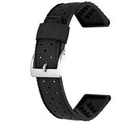 Kai Tian Bracelet de Haute qualité 20mm Bracelet de Montre en Caoutchouc Durable en Silicone pour Hommes Femmes Noir