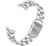 Kai Tian Bracelet de montre conique à extrémité incurvée en acier inoxydable pour homme et femme - 20 mm - 22 mm - Boucle de déploiement solide - Noir/argenté, 21mm, Acier inoxydable, Pas de gemme