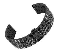 Kai Tian bracelet de montre de mode 20mm Bracelet en acier inoxydable Maillé noir Quick release bracelet de remplacement montres pour hommes