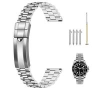 Kai Tian Bracelet de montre en métal de 20 mm à vis, bracelet de rechange en argent avec boucle de plongée classique pour homme et femme, 20mm, Acier inoxydable, Pas de gemme