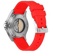 Kai Tian Bracelet de montre en silicone avec extrémités incurvées de qualité pour homme et femme (20 mm, rouge)