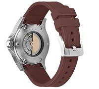 Kai Tian Bracelet de montre en silicone avec extrémités incurvées de qualité pour homme et femme (24 mm, marron)