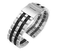 Kai Tian Bracelet Métal Compatible for Samsung Gear S3 Frontier Galaxy Watch 46mm Gear S3 Classic Bracelet Montre Acier Inoxydable Noir Argent