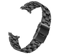 Kai Tian Bracelet Montre 20mm Bracelet Rechange Montre Acier Inoxydable Fuselé pour Femmes Hommes Extrémité Courbe avec Boucle Déployante Noir