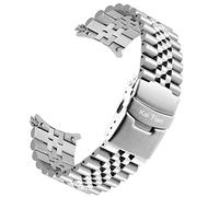 Kai Tian Bracelet Montre Conique 22mm pour Femmes Homes Boucle de déploiement en Acier Inoxydable Bracelets de Montre argentés en Trois Dimensions avec extrémités Courbes