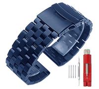 Kai Tian Bracelet Montre Homme 20mm Bleu, Premium Matte 5 series montre, bracelet double verrouillage en acier inoxydable bracelet en métal de remplacement femmes hommes