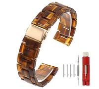 Kai Tian Bracelet Montre Résine Ambre 20mm Boucle Métal Liens Amovibles Libération Rapide Montre Bracelet Remplacement pour Dames Hommes Poids Léger