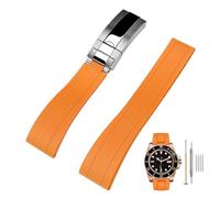 Kai Tian - Bracelets de montre en caoutchouc 18 mm, 20 mm, 22 mm avec boucle de plongée classique, bracelet de montre en silicone effilé à extrémité incurvée de remplacement pour homme et femme, 20 mm