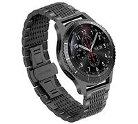 Kai Tian Compatible for Samsung Galaxy Watch 46mm Gear S3 Frontier Classic 22mm Bracelet Montre Acier Inoxydable Hommes Femmes Mesh Noir