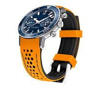 Kai Tian Durable Bracelet En Silicone Bicolore Extrémité Incurvée 20mm 22mm Sport Automobile Bracelet En Caoutchouc Bleu Orange Rouge Noir Vert Armée vert Hommes Femmes