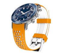 Kai Tian Durable Bracelet En Silicone Bicolore Extrémité Incurvée 20mm 22mm Sport Automobile Bracelet En Caoutchouc Bleu Orange Rouge Noir Vert Armée vert Hommes Femmes