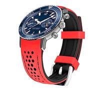 Kai Tian Durable Bracelet En Silicone Bicolore Extrémité Incurvée 20mm 22mm Sport Automobile Bracelet En Caoutchouc Bleu Orange Rouge Noir Vert Armée vert Hommes Femmes