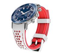 Kai Tian Durable Bracelet En Silicone Bicolore Extrémité Incurvée 20mm 22mm Sport Automobile Bracelet En Caoutchouc Bleu Orange Rouge Noir Vert Armée vert Hommes Femmes