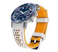 Kai Tian Durable Bracelet En Silicone Bicolore Extrémité Incurvée 20mm 22mm Sport Automobile Bracelet En Caoutchouc Bleu Orange Rouge Noir Vert Armée vert Hommes Femmes