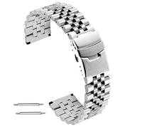 Kai Tian Effet Tridimensionnel Bracelet Montre Acier Inoxydable 24mm Bracelets de Montre Métal Robuste Rond Hommes Femmes Argent