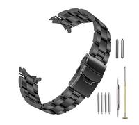 Kai Tian ingénieur en acier inoxydable 22mm courbes extrémités bracelet de montre pour les hommes femmes Screw-In bracelet solide Double serrures plongeur boucle Noir