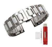 Kai Tian Remplacement de la bande de montre en métal de 16mm Bracelet montre en céramique blanche en acier argenté Bracelet de montre chic pour femme
