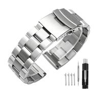 Kai Tian Solide bicolore Bracelet en acier inoxydable bracelet en métal de remplacement de montre de surface brossée pour les hommes femmes 18mm 20mm 22mm 24mm Noir Argenté