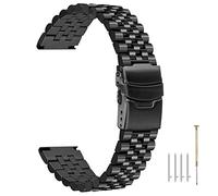 Kai Tian Super 3D Bracelet montre 20mm Libération rapide Bracelet montre ingénieur Vis de sangle de rechange Liens fixes Bracelets de montre noirs avec boucle déployante