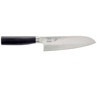 KAI Tim Mälzer Kamagata Santoku 16,5 cm Longueur de Lame - Acier Inoxydable 4116 Forgé - 56 (±1) HRC - Manche en POM Poli - Couteau de Chef Japonais - Fabriqué au Japon, Noir