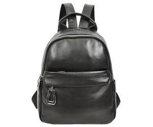 Kaia Sac à dos en cuir véritable souple pour femme, Noir , M, Classique